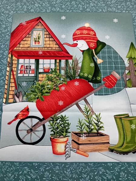 Patchwork - Panel - Gardening Snowmen