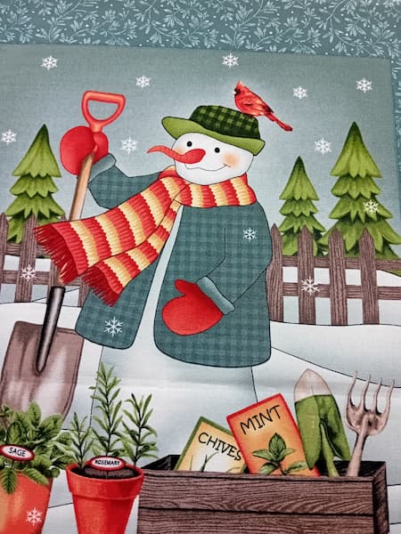 Patchwork - Panel - Gardening Snowmen