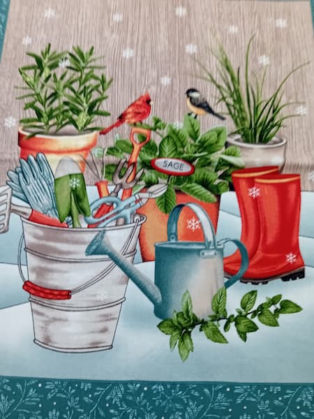 Patchwork - Panel - Gardening Snowmen
