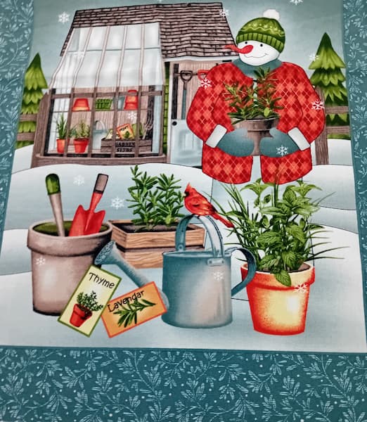 Patchwork - Panel - Gardening Snowmen
