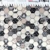 Patchwork - Meterware - Halloween - Hexagon schwarz orange - Happy Haunting