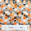 Patchwork - Meterware - Halloween - Hexagon schwarz orange - Happy Haunting