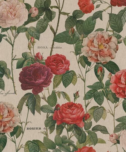 dl5025-150_01 (2) Leinenstrukturstoff - Panama - Meterware - Rosen